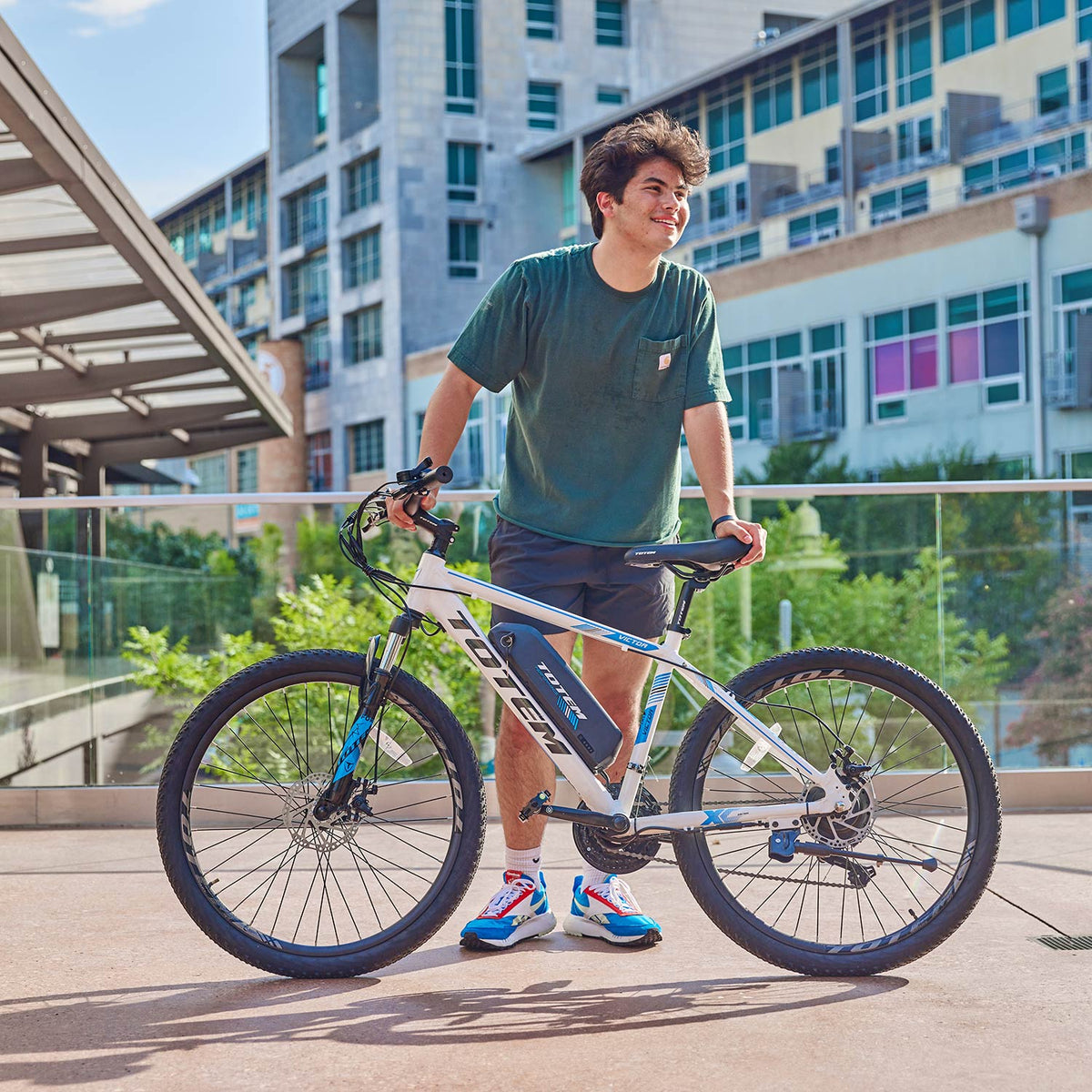 Totem Victor Electric Mountain Bike in White Lifestyle 